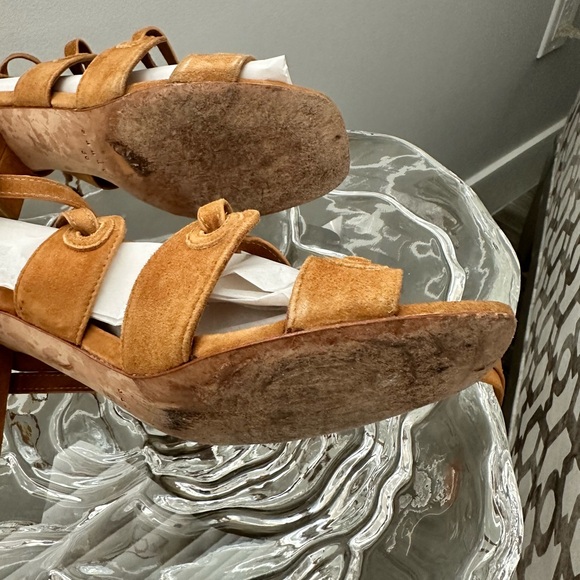 Sandro Suède Sandals, Cognac Color, Size 38 - Picture 7 of 10